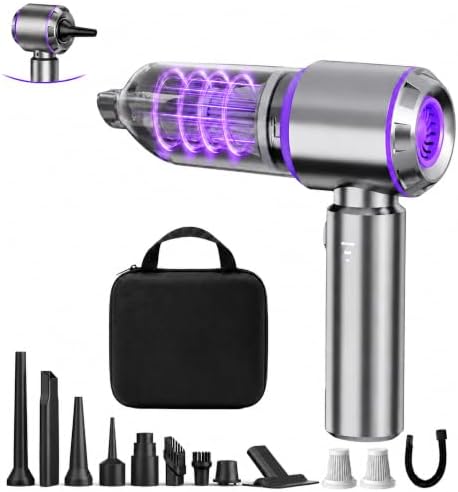 Mini Car Vacuum Cleaner Portable Cordless, 21000PA High Power Small Vacuum CleanerHandheld Vacuum, Compressed Air Duster & Air Blower & Aspiradora para Carro for Car, Home, Office, Pet by Unknown