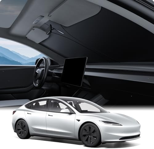BASENOR Windshield Sunshade for Tesla Model Y Juniper/YL/Model 3 Highland by BASENOR