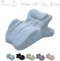 Couples Pillow, 27° Ergonomic Memory Foam Wedge Pillow – Multi-Position Back & Lumbar Support For Sleeping, Reading & Relaxing(Blue) by Unknown