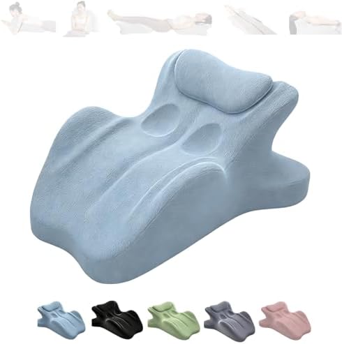 Couples Pillow, 27° Ergonomic Memory Foam Wedge Pillow – Multi-Position Back & Lumbar Support For Sleeping, Reading & Relaxing(Blue) by Unknown