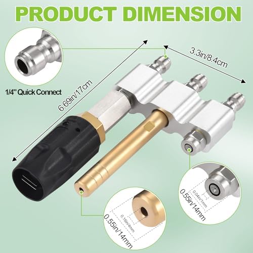 3 in 1 Downstream Soft Wash Nozzle, M5 Twist Nozzle Shooter Tips - Image 2