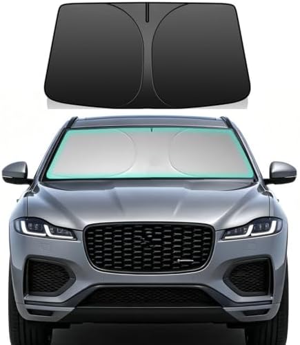 Windshield Sun Shade for Jaguar F-Pace 2016-2025 Foldable Car Front Window Sunshade Double Layer 240 T Sun Visor Protector Reflective Cover Block UV Rays & Sun Heat Keep Your Car Cooler by Unknown