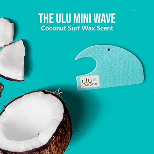 ulu Lagoon Hanging Car Air Freshener | Tropical Beach Coconut Surf Wax Scent Mini Wave | Long Lasting Car Freshener, Closet and Beyond | Made In USA | 3 Pack (Blue) - Image 3
