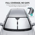 1 PC Foldable Car Windshield Sun Shade, Umbrella-style Retractable Sunshade with Silver Coated Fabric, Universal for Most Cars, Trucks, SUVs (Silver) - Image 6