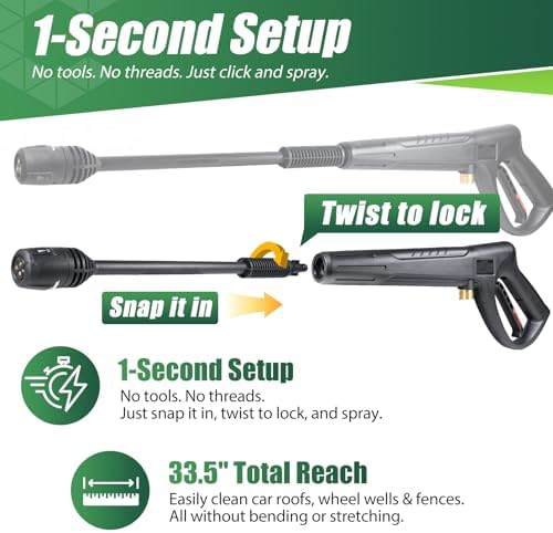 Pressure Washer Gun Wand & 3-in-1 Adjustable Nozzle, M22-14mm - Image 4