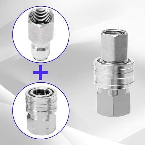 M MINGLE Pressure Washer Adapter, 2 Sets 3/8 Inch NPT Quick Connect Fitting - Image 5