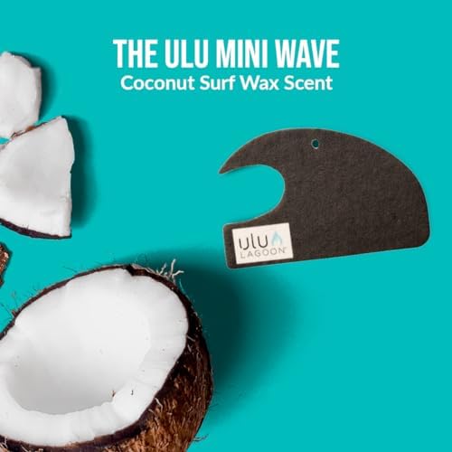 ulu Lagoon Hanging Car Air Freshener | Tropical Beach Coconut Surf Wax Scent Mini Wave | Long Lasting Car Freshener, Closet and Beyond | Made In USA | 3 Pack (Black) - Image 3