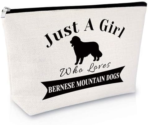 Sfodiary Bernese Mountain Dog Gifts Makeup Bag for Dog Lovers Bernese Mountain Mom Cosmetic Bag Birthday Presents for Pet Owner Christmas Gifts for Animal Lover Travel Pouch by Sfodiary