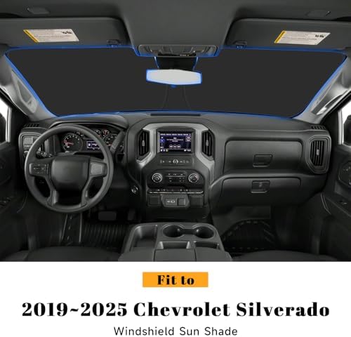 Car Windshield Sun Shade for Chevy 2019-2026 Silverado 1500 & for GMC 2019-2026 Sierra 1500 Accessories (OEM Design) Reflective Foldable Heat Insulation Sunshade for Ultimate Protection - Image 2