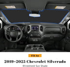 Car Windshield Sun Shade for Chevy 2019-2026 Silverado 1500 & for GMC 2019-2026 Sierra 1500 Accessories (OEM Design) Reflective Foldable Heat Insulation Sunshade for Ultimate Protection - Image 2