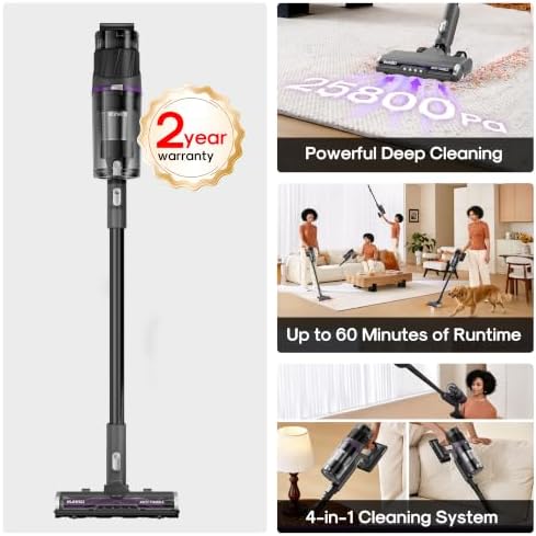 Eureka ReactiSense 350W Anti-Tangle Cordless Stick Vacuum, NEC440BK - Image 2