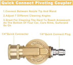 Pressure Washer Gutter Cleaner Attachment - 240 Degree Pivoting Coupler, 1/4” Quick Connect, 7 Angles for Power Washer Spray Nozzle, 4500 PSI - Image 4