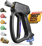 Short Pressure Washer Gun with 360°Swivel, 4000 PIS Power Washer Gun by Zhevebaga
