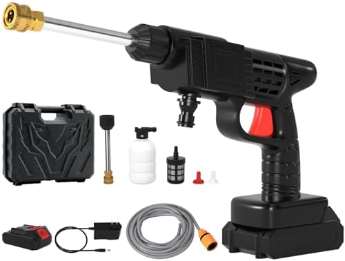 Topteng Power Blaster Plus Cordless Portable Electric Water Spray Gun and Hose Car Washer Cleaner Tool for Car Washing, Balconies Windows, Exterior Walls, Floors, Fences, Gardens - Image 4