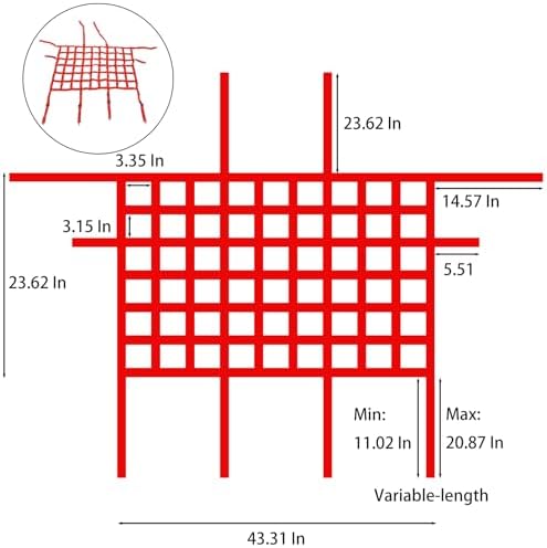 Car Front Rear Partition Barrier Net Replacement for Wrangler JK JL Unlimited 2007-2023 Gladiator JT Truck 2 Door 4 Door Pet Safe Drive (Red) - Image 2