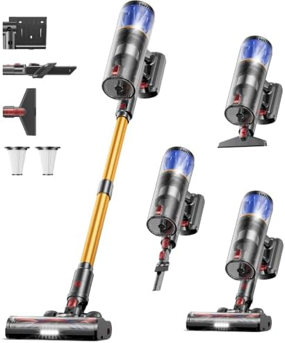 Cordless Vacuum Cleaner for Home, 65KPA 650W 70Mins Stick Vacuum Cordless with Three Suction Modes, Self-Standing&LED Screen, Anti-Tangle Brush, Vacuum Cleaners for Pet Hair/Hardwood Floors/Carpet by CHEBIO