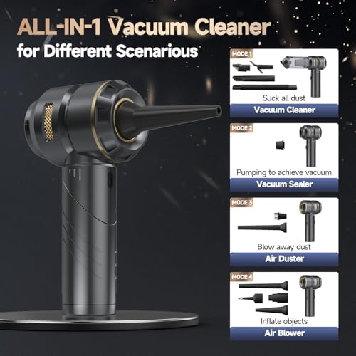 Car Vacuum Portable Cordless, Foldable Handheld Vacuum with Brushless Motor, 22000PA High Power Mini Hand Vacuum Cleaner & Air Blower & Duster & Pump for Home, Pet, Office - Image 3