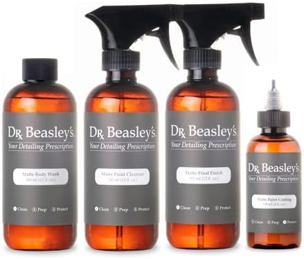 Dr. Beasley's Matte Paint Prescription Detailing Kit, Designed for Matte Cars and Motorcycles, 100% VOC Free, 2 Years of Protection, 4 Piece Set by DrBeasleys