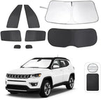 TINGLU Window Shades for Jeep Compass 2017-2024 Accessorie Car Side Full Windows Rear Triangular Windshield Sun Shade Sun UV Rays & Privacy Protection for Camping,Napping,and Relaxing 8PCS by TINGLU