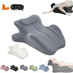 Couples Pillows 27° Position Ergonomic Contoured Support Pillow, NeckPillow, Reading Pillow Multi-Functional Memory Foam Lounger Cushion with Small Pillows Back Support for Couples(Gray,23"x18"x15") by Unknown
