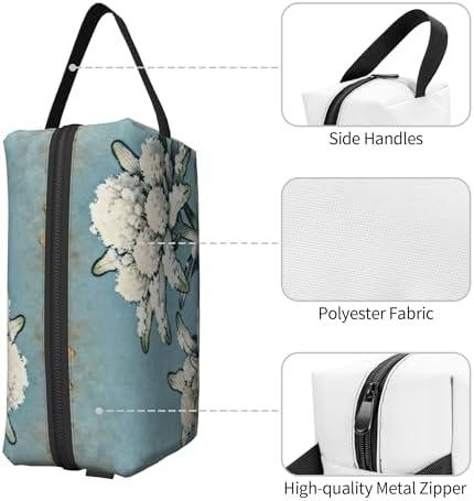 Edelweiss Flower with Snow Makeup Bag - Durable 600D Oxford Fabric Travel Cosmetic Bag, Shockproof Foam Padded Toiletry Organizer for Gym & Daily Use 10x6.2x4.9 Inch - Image 3