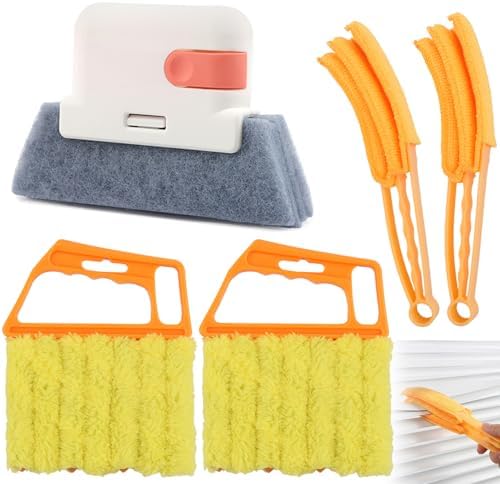 5Pcs Window Blind Cleaning Set, Washable 7 Fingers Duster Brush - Image 2