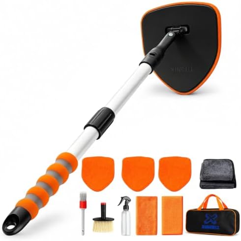 XINDELL Interior Windshield Cleaner Tool, Extendable Car Window Cleaning Kit with 360° Rotating Head by XINDELL-NotJustForCleaningButForLifestyle