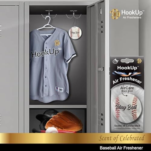 Baseball Car Air Freshener by HookUp - 50 Pack - Black Gold Scent (Extra Strong) | Unique Baseball Gift for Players, Coach, Fans | Hanging Car Accessory with Long Lasting Fresheners Smell - Image 6