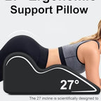 Luxurious Memory Cotton Lovers Pillow, Ergonomic Intimate Pillow, is an Ideal Choice for Reading, Waist Support, deep Support for Intimate Posture and Better Posture.，Grey - Image 7