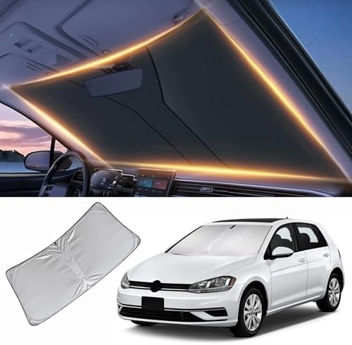 Windshield Sun Shade for Volkswagen Golf/Golf GT Front Window Shades Cover for 2015-2024 2025 2026 Golf GT Windshield Sun Visor Protector Car Accessories by LZYYQX
