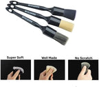 MVEQRRN 3PCS Car Detailing Brush Set, Boars Hair & Soft Auto Brushes - Image 3