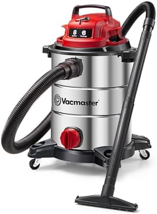Vacmaster VOC812SF 1101 8-Gal 6 Peak HP Stainless Steel Wet/Dry Vac Red by Unknown