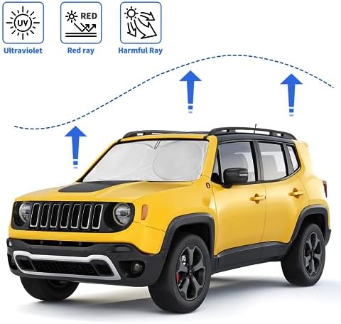 Windshield Sun Shade for Jeep Grand Cherokee 2011-2024 2025 2026 Sunshade - Image 4