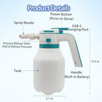 Electric Foam Sprayer for Car Wash, 2L Rechargeable Battery-Powered Foam Cannon with 3500mAh Large Capacity Battery & Battery Level Display, Type-C Charging with English Manual - Image 6