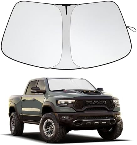 2026 Upgrade Front Windshield Sunshade Fit for Dodge RAM 1500 2010-2025 2026 Foldable Car Shade Automotive Windshield Sunshades for Dodge RAM 1500 Accessories |Keeps Your Vehicle Cool| by GZSH