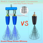 Dual Turbo Nozzle Pressure Washer and Dual Pressure Washer Nozzle Tips 2-in-1,with 2PCS 360°Rotating Turbo Nozzle,2PCS Pressure Washer Tips(40 Degree White),4000 PSI,1/4 Inch Quick Connect - Image 3