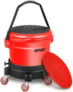 DNA MOTORING 5 Gallon Washing System Includes 15.5L Bucket, Filtration System Insert, Five Castor, Bucket Dolly, Mobile Detailing Station for Car Wash, Red, TOOLS-00602 by DNAMOTORING
