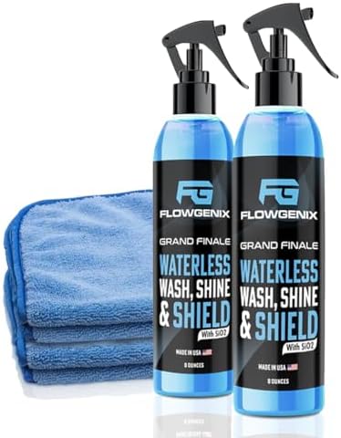 Waterless Car Wash Spray 8 oz - Motorcycle Cleaner (2-Pack) by Flowgenix