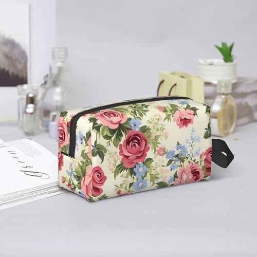 Vintage Rose Flower Makeup Bag - Durable 600D Oxford Fabric Travel Cosmetic Bag, Shockproof Foam Padded Toiletry Organizer for Gym & Daily Use 10x6.2x4.9 Inch - Image 7