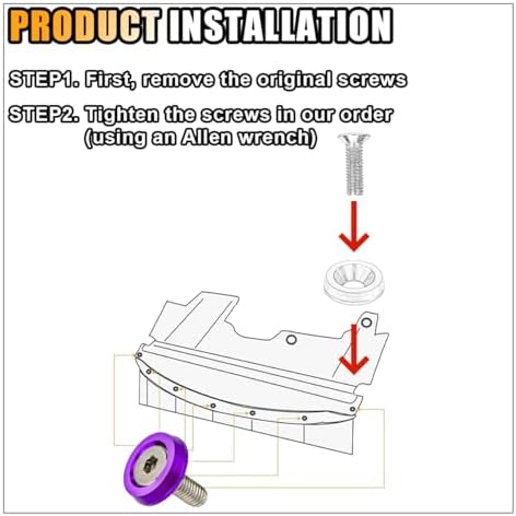 smilfuy 20PCS Aluminum Bumper Fender Washer Stainless Steel Bolts, Purple - Image 5