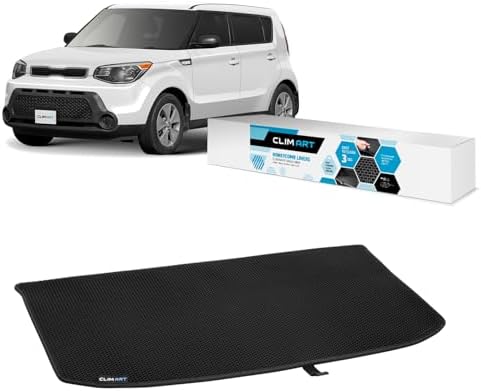 CLIM ART Cargo Liner for Kia Soul 2014-2019 Custom Fit Trunk Mat, with Honeycomb Dirtproof & Waterproof Technology - All-Climate, Heavy Duty, Anti-Slip Cargo Liner, Luggage - FL01114042 by CLIMART