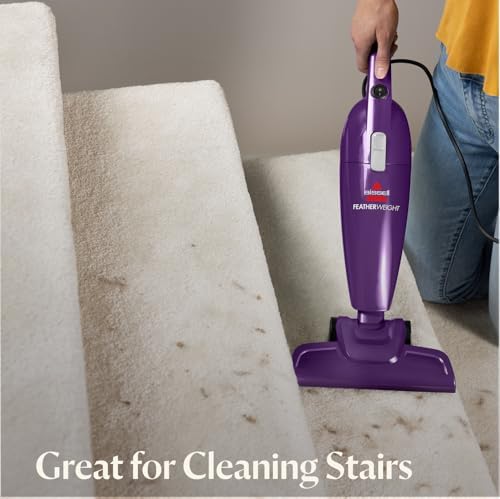 Bissell 20334 Featherweight Stick Lightweight Bagless Vacuum and Electric Broom with Crevice Tool for Hard Floors and Carpets, Purple - Image 5