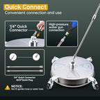TOR 15" Pressure Washer Surface Cleaner with 4 Wheels, Surface Cleaner for Pressure Washer, 2 Extension Wands, 2 Replacement Nozzles, Power Washer Surface Cleaner for Concrete, Driveway - Image 5