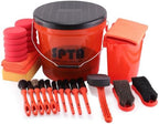 SPTA 29Pcs Car Wash Bucket Set, 15L Scratch Free Detailing Bucket with Car Wash Filter, Wash Mitt Sponge Towels Tire Detailing Brush Set, Exterior Interior Car Detailing Set, Complete Car Care Tools by SPTA