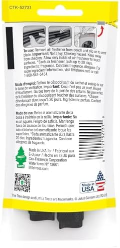 LITTLE TREES Car Air Freshener | Vent Wrap Provides Long-Lasting Scent, Slip on Vent Blade | Black Ice, 4 Packs (4 Count) - Image 2