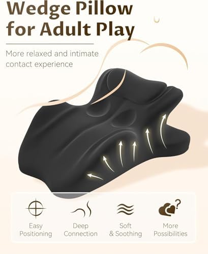 27° Ergonomic Wedge Pillow for Couples: Enhance Intimacy & Comfort, High-Density Memory Foam, Versatile Use for Adult Play, Relaxation, and Support,Gray - Image 2