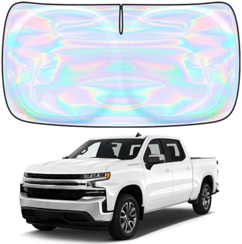 Windshield Sun Shade for Chevrolet Silverado EV 2024-2026 - 4 Layers Sunshade Compatible with Chevrolet Silverado EV Foldable Front Window Sunshade Sun Visor Protector Block UV Rays Keep Cars Cooler by Unknown
