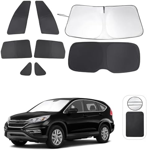 TINGLU Window Shades for Honda CR-V 2012 2013 2014 2015 2016 Accessories Car Side Full Windows Rear Triangular Windshield Sun Shade Sun UV Rays & Privacy Protection for Camping,Napping&Relaxing 8PCS by TINGLU