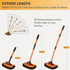 43'' Car Wash Brush with Long Handle Chenille Microfiber Car Wash Kit Mitt Retractable Bent Pole Car Wash Mop for Cars RV Truck Boat (Orange-1) - Image 2