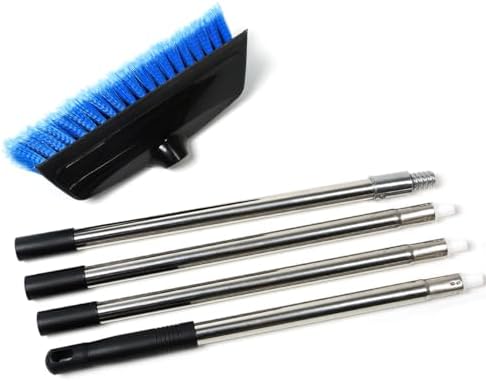 68" Car Wash Brush with Long Handle | Built-in Rubber Squeegee & Rubber Bumper | Lightweight extendable Handle | Soft Bristle Brush for Car, RV, Boat, Solar Panel, Deck Washing by NAVAPAL
